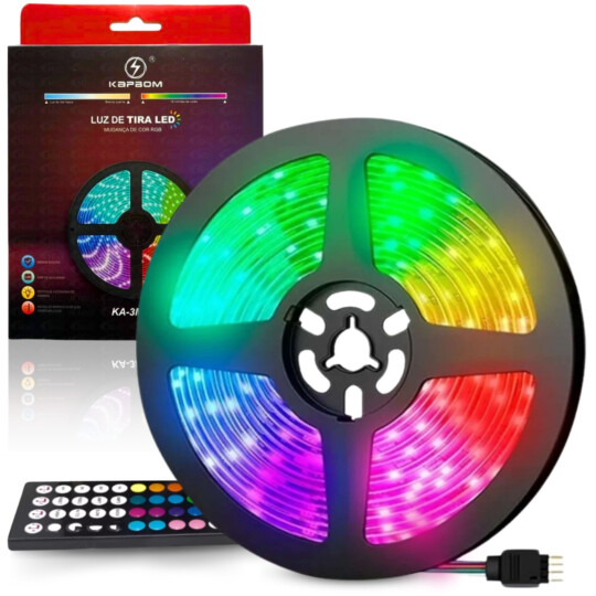 Fita de Led RGB Usb 3 Metros com Controle Remoto KAPBOM - KA-3M-SK