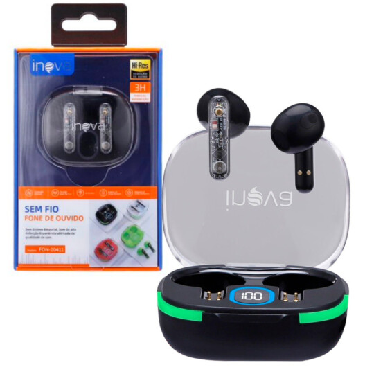 Fone De Ouvido Bluetooth Sem Fio INOVA - FON-20411