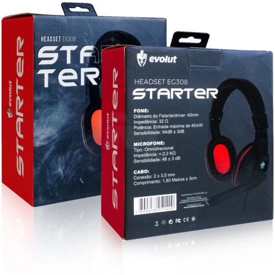 Fone de Ouvido Gamer Headset PC STARTER com Fio EG308 - EVOLUT