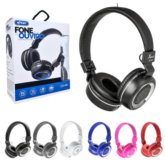 Fone de Ouvido Headphone Dobrável C/ Microfone KNUP - KP-422
