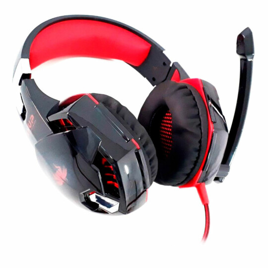 Headset Gamer 7.1 Vermelho P3 USB com Led KNUP - KP-455A