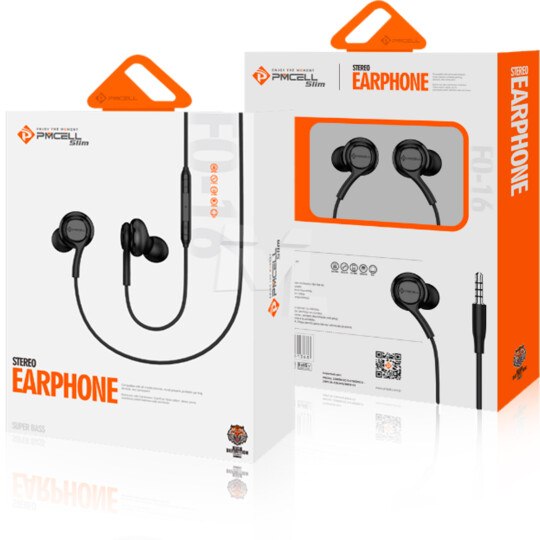 Fone de Ouvido Intra-Auricular com Microfone e Controle de Volume PMCELL - FO-16
