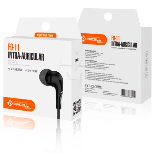 Fone de ouvido Slim Intra-Auricular 999 PMCELL - FO-11