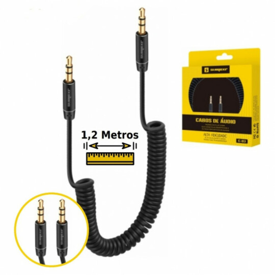 Cabo P2 para P2 em Espiral 1.20 Metros SUMEXR - C-03