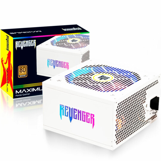 Fonte ATX 750W 80 Plus Bronze PFC Ativo Bivolt REVENGER - FO-MAX06RGB