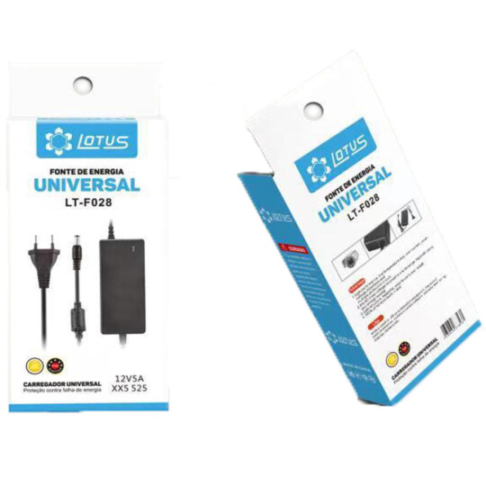 Fonte para Fita de LED e CFTV 12V 5A Lotus - SCSW LT-F028