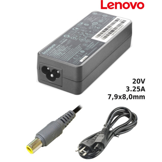 Fonte para Notebook Compatível com LENOVO 20V 3.25A 7,9x8,0mm SUMEXR - LE-14A