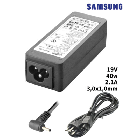 Fonte para Notebook Compatível com SAMSUNG 19V 2.1A 40W 3,0x1,0mm SUMEXR - SA-3