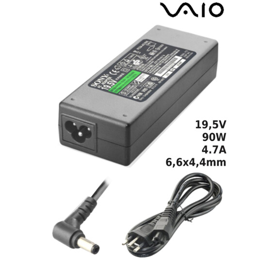 Fonte para Notebook Compatível com VAIO 19,5V 4.7A 90W 6,5x4,4mm SUMEXR - SO-15