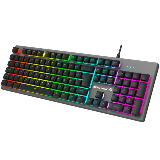 Kit Teclado e Mouse Gamer Fortrek Ranger Grafite Led Rainbow ABNT2- 70551