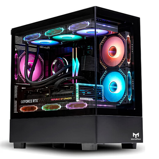 Gabinete Gamer Aquário Stellar Pro MetalRed M9 sem Fans - PRETO