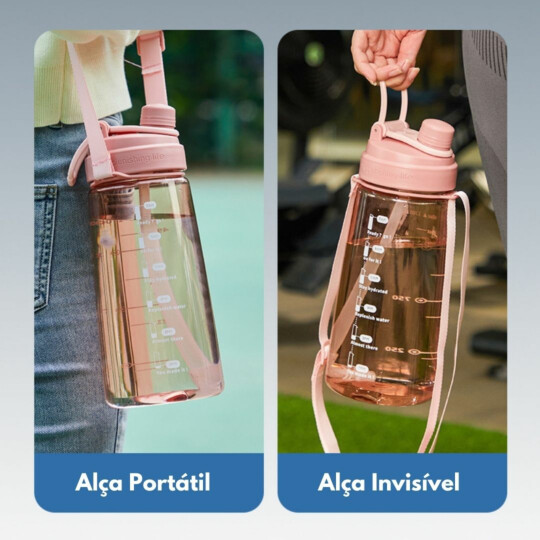 Garrafa de Agua 1 Litro Squeze com Alça - TOP1166