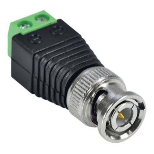 Conector BNC Macho com Borne 2 vias Verde - ZJT-03