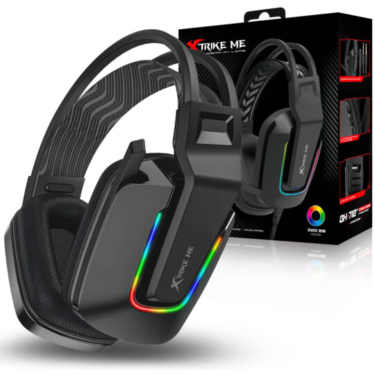 Headset Gamer com Fio Over-ear RGB Xtrike-ME GH-712 Preto