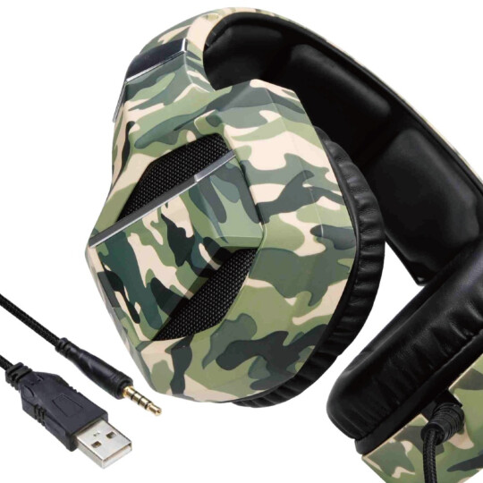 Headphone Gamer Camuflado 7.1 Surround Drive Stereo Super Bass PS4 PC Celular XSoldado Exbom - GH-X2700 