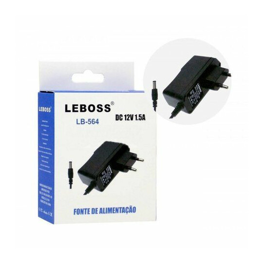 Fonte De Alimentação 12V 1.5A para CFTV Leboss - LB-564