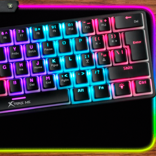 Teclado Gamer Mecânico 60% GK-985P ANSI Teclas Pudding RGB