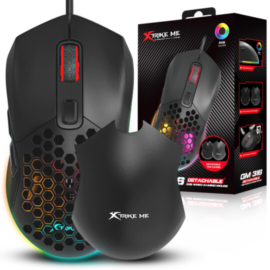 Mouse Gamer Customizável Xtrike-ME GM-316 Preto RGB