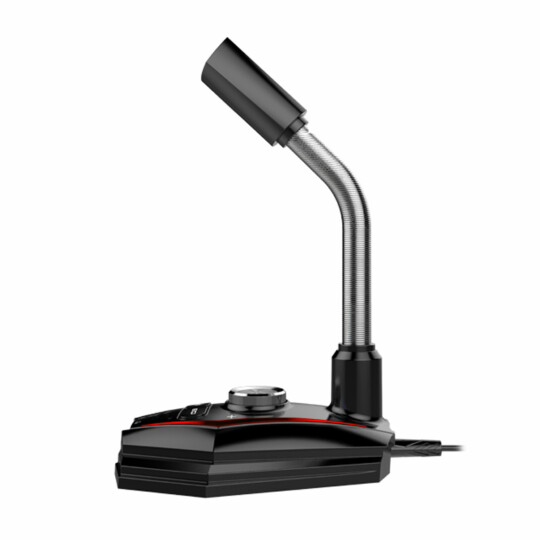Microfone Gamer De Mesa Preto e Vermelho Conexão P2 Lehmox - GT-GK2