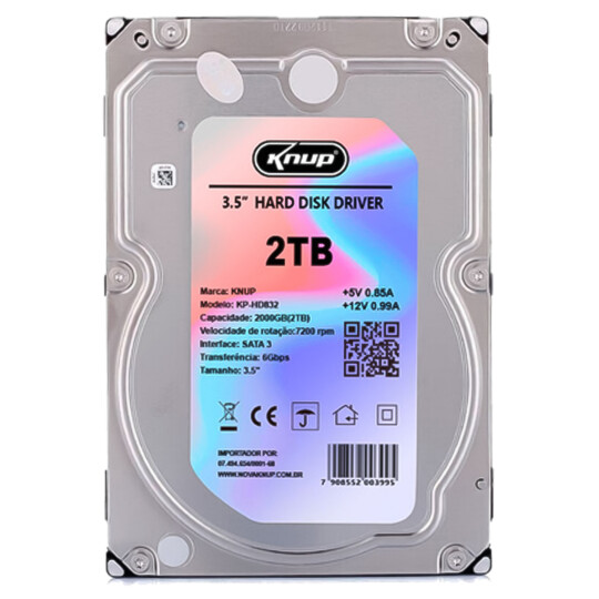 HD 2TB para PC 3.5 Polegadas 7200rpm Sata 6Gbps KNUP - KP-HD832