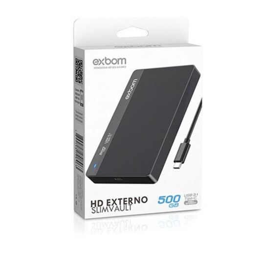HD Externo 500GB Type C 3.1 de 2.5 Polegadas Exbom CHDE-S5GA