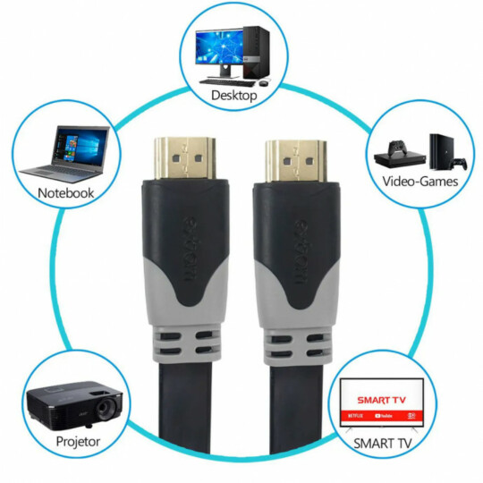 Cabo HDMI 10 Metros Versão 1.4 Com Filtro e Sem Malha Exbom - CBX-H100SM