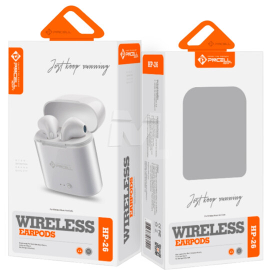 Fone Bluetooth Earpods 5.0 TWS Wireless PMCELL - HP-26