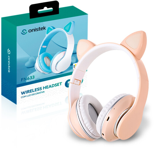Headset Bluetooth 5.0 Wireless Orelha de Gatinho ONISTEK - ON-FN633