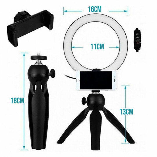 Iluminador Ring Light Led 16 Cm 6 Watts XZ - Bj-16d