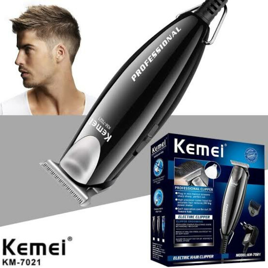 Maquina de Cortar Cabelo Kemei com Fio Bivolt Aparador Finalizador Profissional - KM-7021