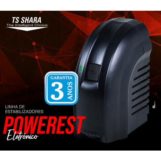Estabilizador Powerest 300VA Monovolt 115V com 4 tomadas TS Shara - TS-9000