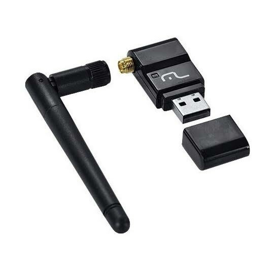 Adaptador Wireless Multilaser High Power 150mbps Antena 3dbi Preto - RE034