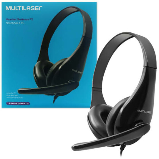 Headset Multilaser Business P2 Preto com Microfone - PH294