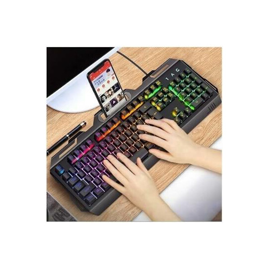 Teclado Gamer Retroiluminação Semi Mecânico Led RGB ABNT2 Durawell - DW-888