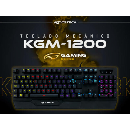 Teclado Gamer Mecânico C3Tech Usb com Led - KGM-1200BK