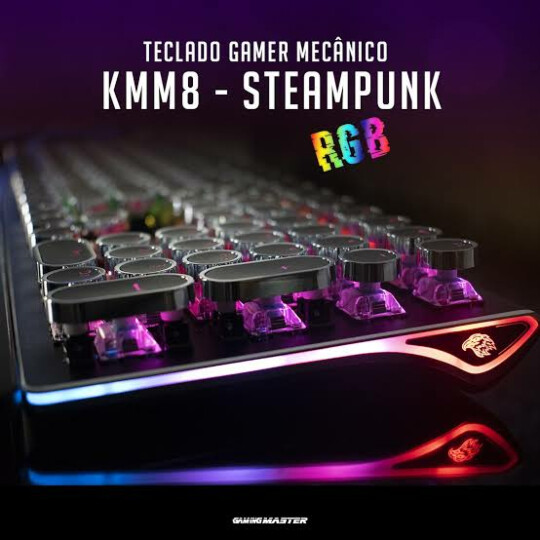 Teclado Gamer Mecânico K-Mex Steampunk Led RGB - KM-M8