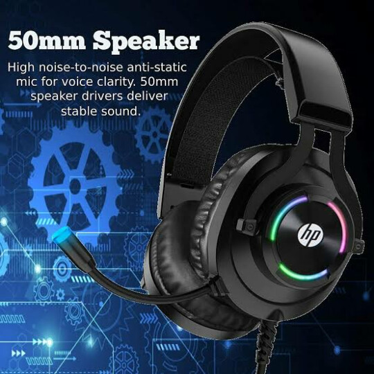 Headset Gamer HP com microfone Estéreo Conexão P2 e Usb Preto - H360 