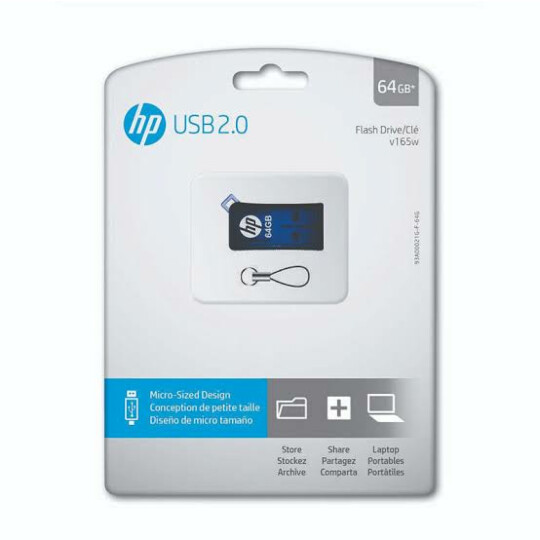 Pen Drive HP 64Gb Usb 2.0 Mini Azul - V165W