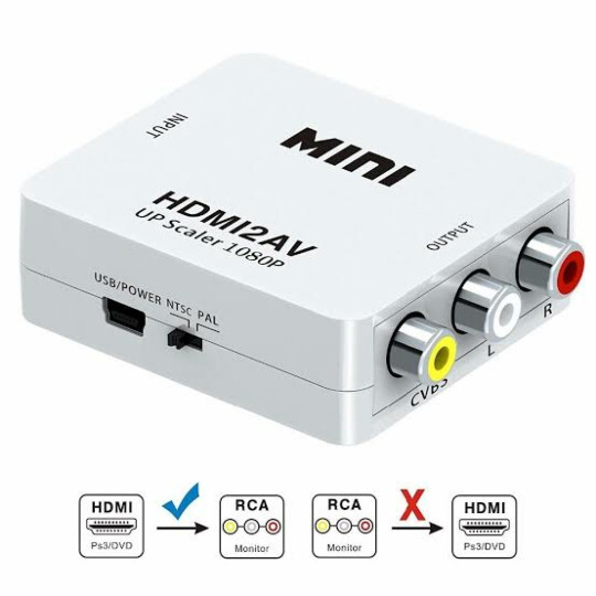 Mini Conversor HDMI para AV RCA Adaptador de Vídeo HD - KAP-V115