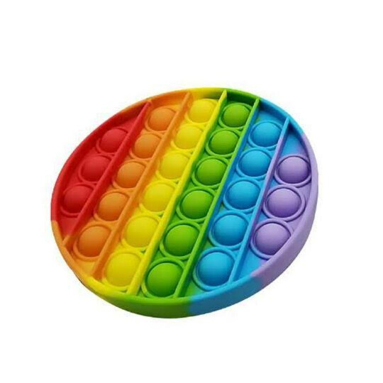 Brinquedo Pop It Anti Stress Bolha Colorido Formato Redondo