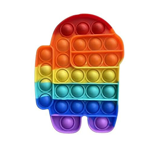 Brinquedo Pop It Anti Stress Bolha Colorido Formato Among Us