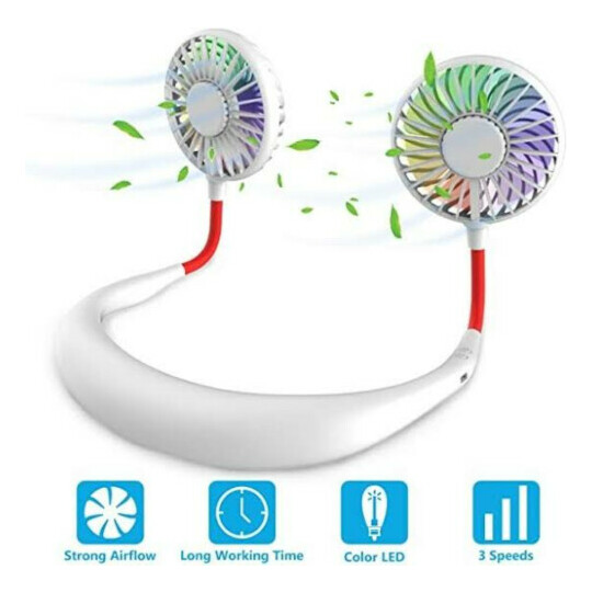 CAIXA FECHADA 60 Unidades Mini Ventilador Portátil Usb de Pescoço com LED XZ - FI0935