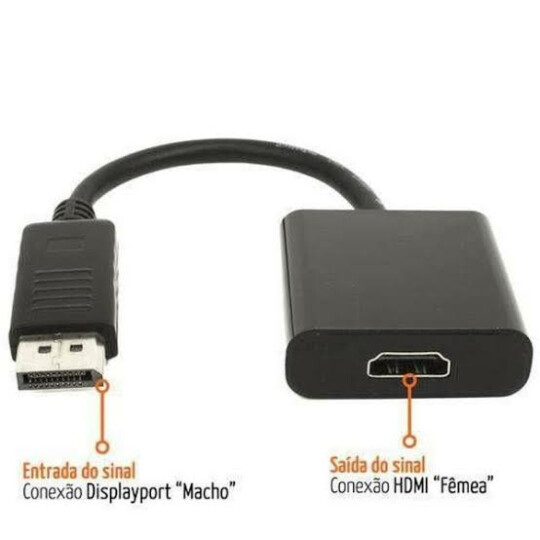 Cabo Conversor Displayport para Hdmi Fêmea Full HD 1080p Tomate - MTV-602