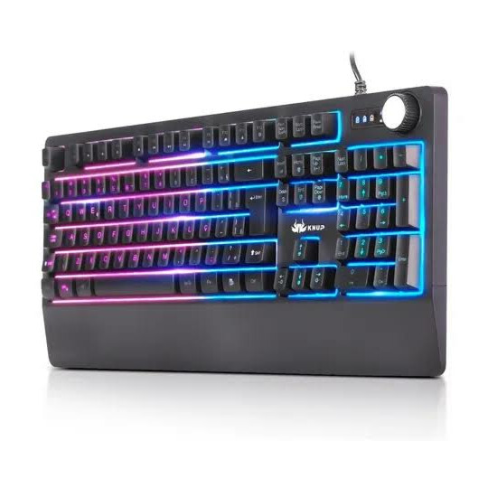 Teclado Gamer USB Anti-Ghosting Multimídia LED Iluminado KNUP - KP-TE104