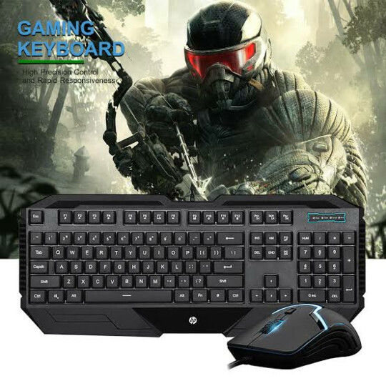 Kit Teclado + Mouse Gamer Usb Membrana Preto HP - GK1000