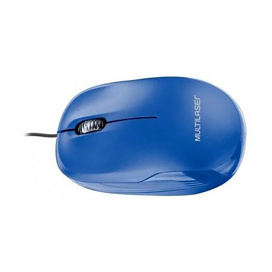 Mouse Óptico com Fio Usb Azul Multilaser - MO293