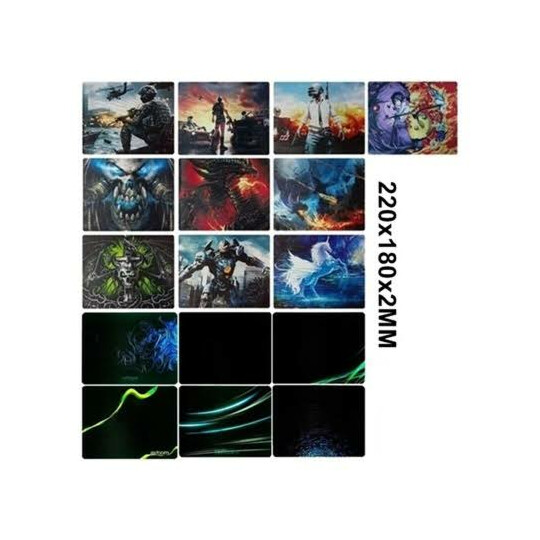 Mouse Pad 180x220x2mm Preto UNITÁRIO Estampas Variadas EXBOM - MP-2218E