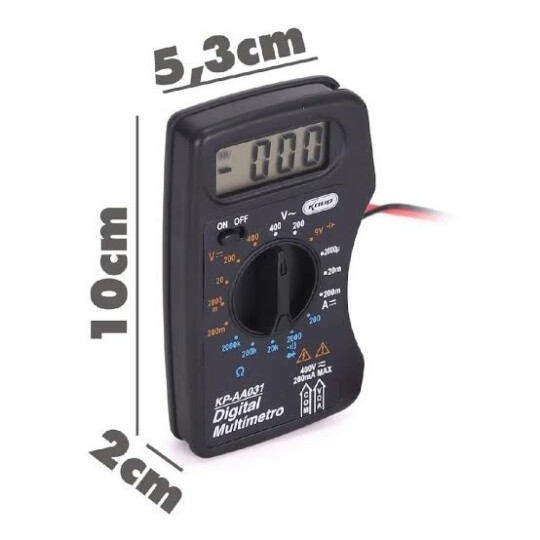 Mini Multímetro Digital Portátil 400V com Sinal Sonoro KNUP - KP-AA031