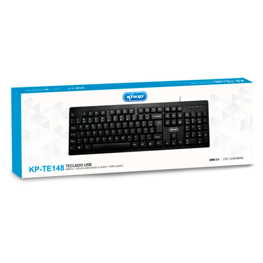 Teclado com Fio Usb 2.0 ABNT2 para PC e Notebook KNUP - KP-TE148
