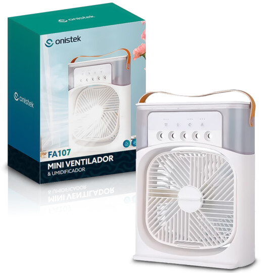 Ventilador Portátil e Umidificador de Ar 600ml USB Onistek - ON-FA107